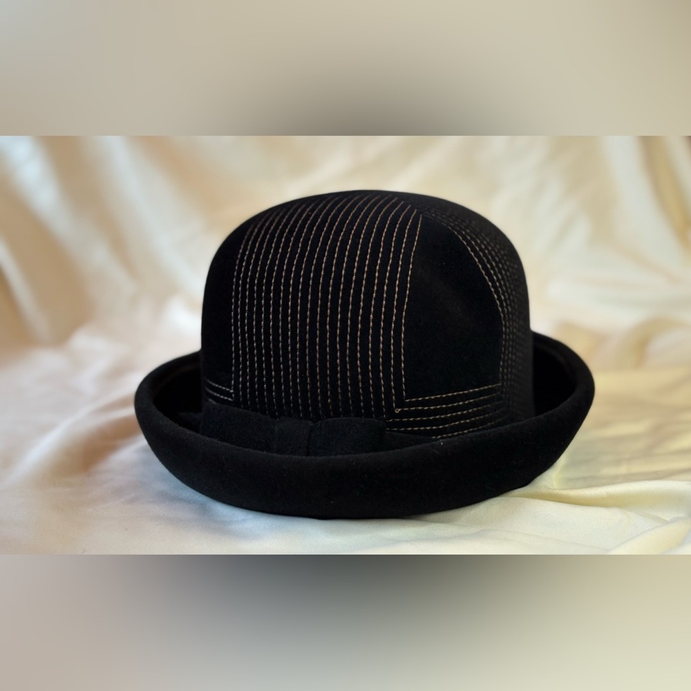 Anita Pineault Vintage Black Felt Bow Hat - Picture 3 of 9